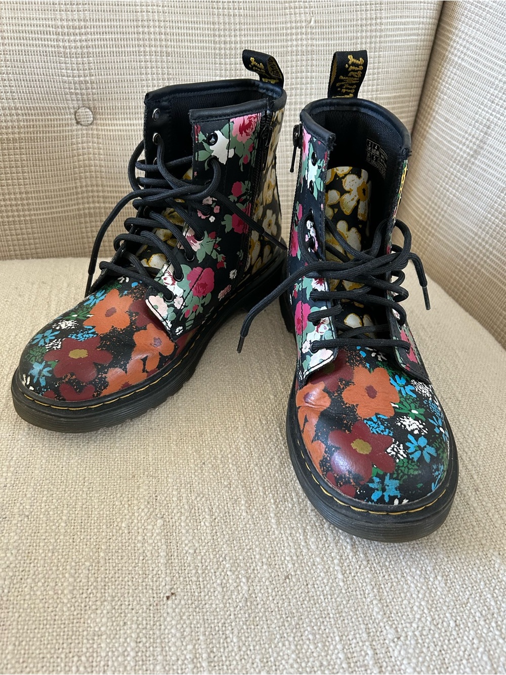 Doc Martins 1460 floral mash up boots